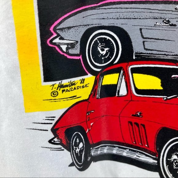 VINTAGE 1988 NWOT Single Stitch Corvette Stingray Graphic Front/Back T-shirt - Picture 4 of 9